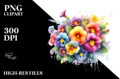 bouquet of Vibrant Primrose with Gold Foil | Clipart Product Image 3