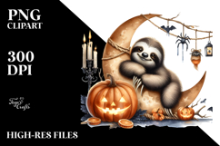 Sloth Dressed for Halloween, Watercolor PNG Product Image 2