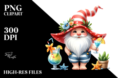 Whimsical Gnome Drinking Cocktail PNG Product Image 2