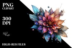 Abstract Metalic Dahlia Sticker | Clipart Product Image 1