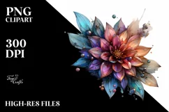 Abstract Metalic Dahlia Sticker | Clipart Product Image 1