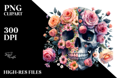 Skull with Flowers, Transparent PNG Product Image 2