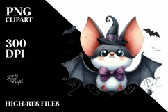 Funny Watercolor Haloween Bat | Sublimation | Clipart Product Image 1