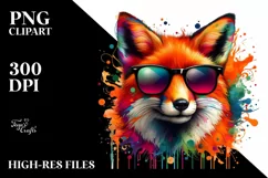 Quirky Fox Sunglasses Watercolor Product Image 1