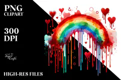 Vibrant Watercolor Rainbow PNG Product Image 2