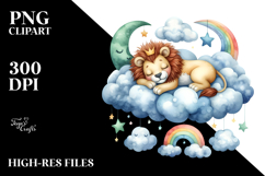 Colorful Lion Cloud Clipart Product Image 2