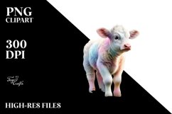 Colorful Baby Cow with Autumn Scene PNG Product Image 3