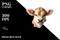 Colorful Baby Cow with Autumn Scene PNG Product Image 3