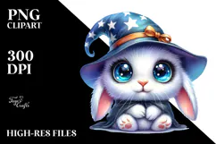 Vibrant Watercolor Cute Rabbit PNG Product Image 2