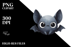 Funny Bat Watercolor Image, PNG Product Image 2