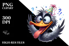 Goofy Bird with Party Hat, PNG Product Image 2