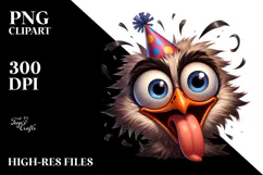 Whimsical Bird with Party Hat, Transparent PNG Product Image 2