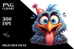 Whimsical Bird with Party Hat, Transparent PNG Product Image 2