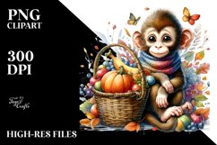 Colorful Quirky Baby Monkey | Clipart Product Image 3