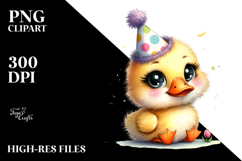 Funny Baby Duck with Party Hat PNG Product Image 2