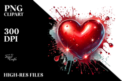 Red Glossy Heart Digital Painting Product Image 2