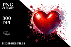 Red Glossy Heart Digital Painting Product Image 2