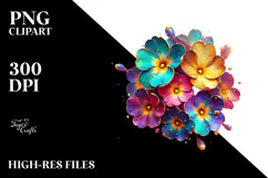 Glossy Lilac Primrose, Vibrant PNG Product Image 2