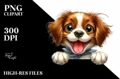 Funny Crazy Baby Brittany Smiling | Sublimation Clipart Product Image 1