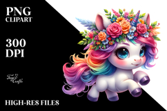 Baby Unicorn Running Cool Haircut PNG Product Image 2