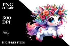 Baby Unicorn Running Cool Haircut PNG Product Image 2