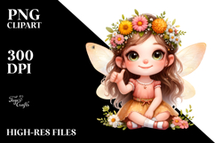 Watercolor Fairy Thumbs Up Flowers Marigold | Sublimation | Product Image 2