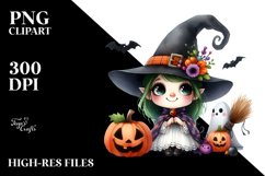 Funny Watercolor Wimsical Haloween Wich | Sublimation | Product Image 1