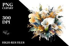 Abstract Vibrant Bouquet with Calla Lily | Clipart Product Image 2