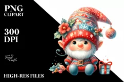 Cute Baby Gnome Christmas Sublimation Clipart Product Image 3