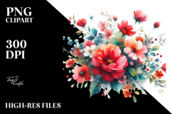 Colorful Red Flowers Orchid, Bright PNG Product Image 2