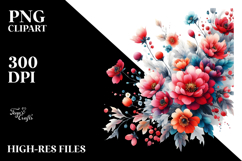Colorful Red Flowers PNG Product Image 2