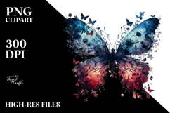 Grungy Butterfly, Vibrant PNG Product Image 2