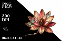 Abstract Stained Magnolia Watercolor Clipart Product Image 3
