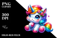 Cute Vibrant Unicorn PNG Product Image 2