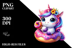 Cute Vibrant Unicorn PNG Product Image 2