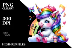 Cute Vibrant Unicorn PNG Product Image 2