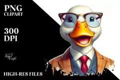 Cute Duck Portrait Watercolor Clipart Product Image 3