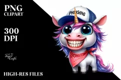 Expressive Unicorn with Bandana | Sublimation | Clipart Product Image 3