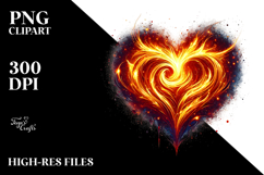 Fire Heart Digital Painting PNG Product Image 2