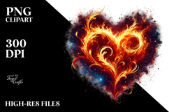 Glossy Fire Heart, Transparent PNG Product Image 2