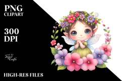 Watercolor Fairy Flowers Big Eyes Impatiens | Sublimation | Product Image 2