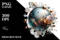Abstract Golden Cosmos PNG Product Image 2