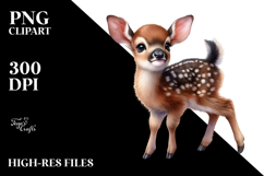 Digital Watercolor Baby Deer PNG Product Image 2
