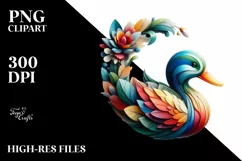 Vibrant Watercolor Duck, High-Res PNG Product Image 3
