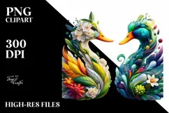 Vibrant Watercolor Duck, High-Res PNG Product Image 1