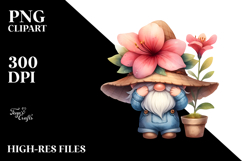 Cute GNOME with Azalea, Transparent PNG Product Image 2