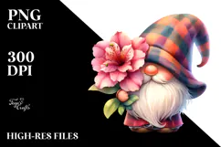 Cute GNOME with Azalea, Transparent PNG Product Image 2