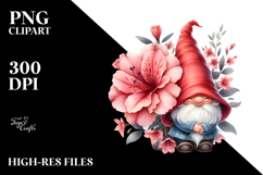Cute GNOME with Azalea, Transparent PNG Product Image 2