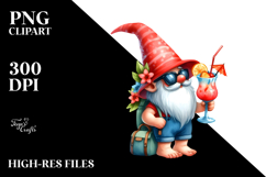 Whimsical Gnome Drinking Cocktail PNG Product Image 2