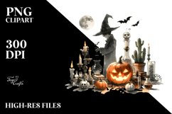 Simple Halloween Alchemist Scene | Clipart Product Image 3